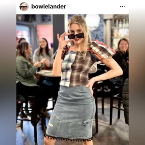 Bowielander original - a sustainable fashion brand. Upcycled flannel blouse.